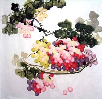 Chinese Grape Painting,66cm x 66cm,2317012-x
