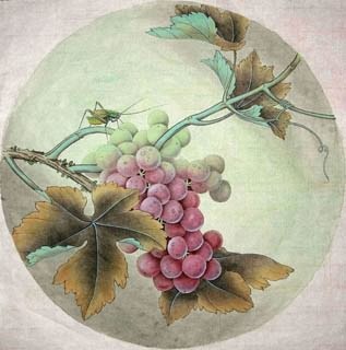 Chinese Grape Painting,38cm x 38cm,2342002-x