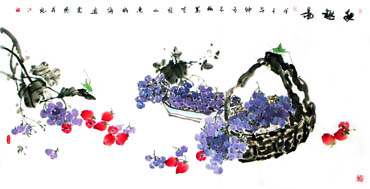 Chinese Grape Painting,66cm x 136cm,2360084-x
