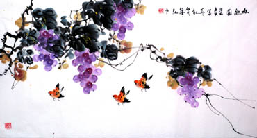 Chinese Grape Painting,50cm x 100cm,2437002-x