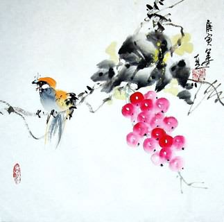 Chinese Grape Painting,33cm x 33cm,2437003-x
