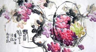 Chinese Grape Painting,50cm x 100cm,2469001-x