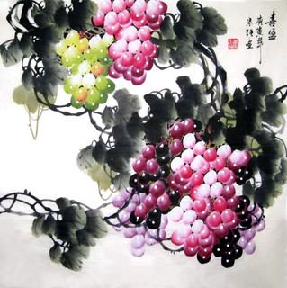 Chinese Grape Painting,66cm x 66cm,2484002-x