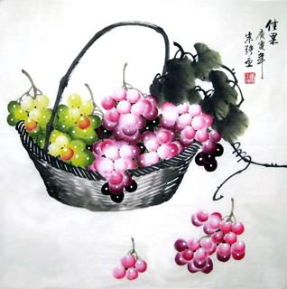 Chinese Grape Painting,66cm x 66cm,2484003-x