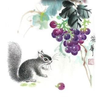 Chinese Grape Painting,33cm x 33cm,2485036-x