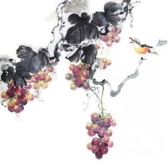 Chinese Grape Painting,50cm x 50cm,2485037-x