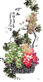 Chinese Grape Painting,50cm x 100cm,2552006-x