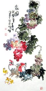 Chinese Grape Painting,50cm x 100cm,2552015-x