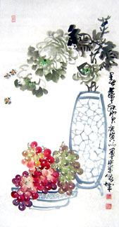 Chinese Grape Painting,50cm x 100cm,2552016-x