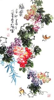 Chinese Grape Painting,50cm x 100cm,2552020-x