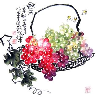Chinese Grape Painting,50cm x 50cm,2552023-x