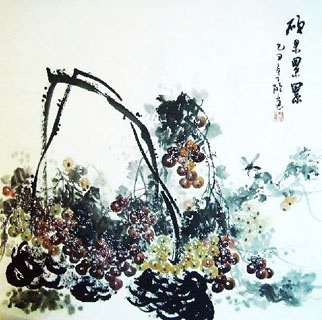Chinese Grape Painting,69cm x 69cm,2554004-x