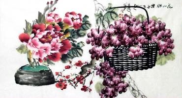 Chinese Grape Painting,50cm x 100cm,2556001-x