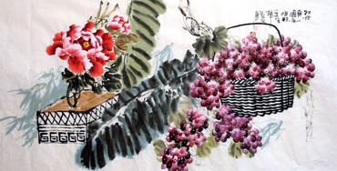Chinese Grape Painting,69cm x 138cm,2556009-x