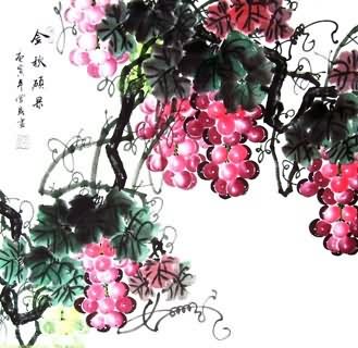 Chinese Grape Painting,69cm x 69cm,2558002-x