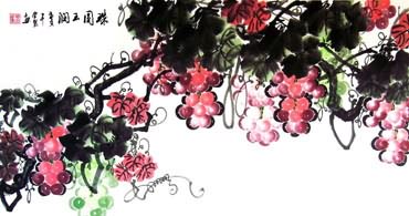 Chinese Grape Painting,50cm x 100cm,2558003-x