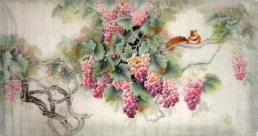 Chinese Grape Painting,97cm x 180cm,2574036-x