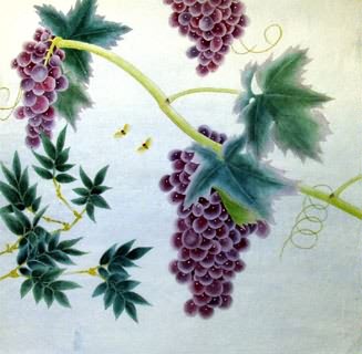 Chinese Grape Painting,66cm x 66cm,2603014-x