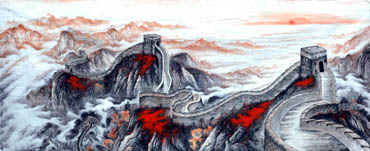 Chinese Great Wall Painting,150cm x 350cm,1013005-x