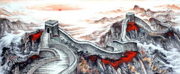 Chinese Great Wall Painting,140cm x 360cm,1013009-x