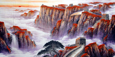 Chinese Great Wall Painting,129cm x 248cm,1016012-x