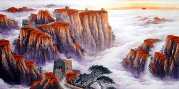 Chinese Great Wall Painting,129cm x 248cm,1016013-x