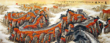 Chinese Great Wall Painting,140cm x 360cm,1026001-x