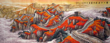 Chinese Great Wall Painting,140cm x 360cm,1026002-x