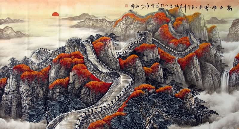Chinese Great Wall Painting Great Wall 1026004, 97cm x 180cm(38〃 x 70〃)
