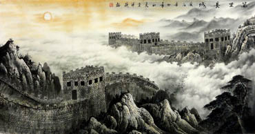 Chinese Great Wall Painting,66cm x 136cm,1038001-x