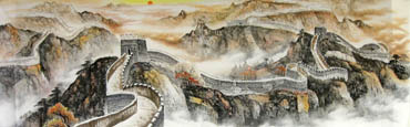 Chinese Great Wall Painting,97cm x 320cm,1043001-x