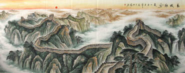 Chinese Great Wall Painting,140cm x 360cm,1048004-x