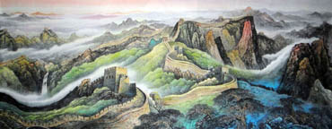 Chinese Great Wall Painting,96cm x 240cm,1057008-x