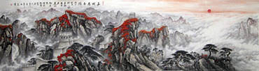 Chinese Great Wall Painting,97cm x 340cm,1086016-x