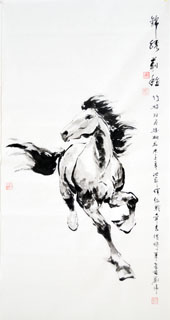 Chinese Horse Painting,66cm x 136cm,41093011-x
