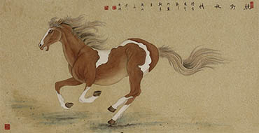 Chinese Horse Painting,50cm x 100cm,4384001-x