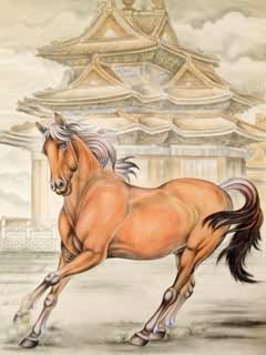 Chinese Horse Painting,65cm x 90cm,4460009-x