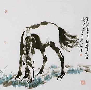 Chinese Horse Painting,68cm x 68cm,4671030-x