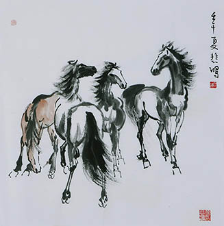 Chinese Horse Painting,68cm x 68cm,4671032-x