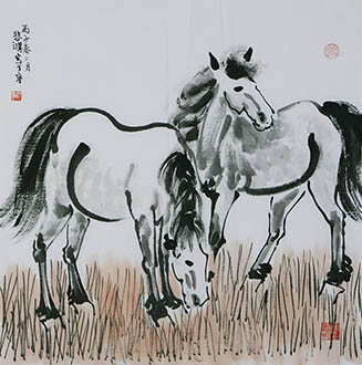 Chinese Horse Painting,68cm x 68cm,4671033-x