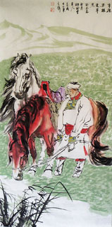 Chinese Horse Painting,68cm x 136cm,4695052-x