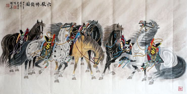 Chinese Horse Painting,69cm x 138cm,4720039-x