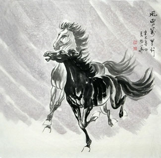 Chinese Horse Painting,66cm x 66cm,4720042-x