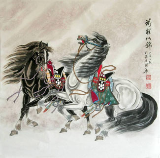 Chinese Horse Painting,66cm x 66cm,4720044-x