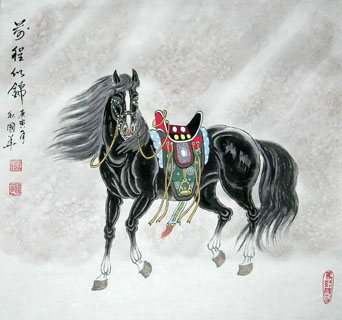 Chinese Horse Painting,50cm x 50cm,4720051-x