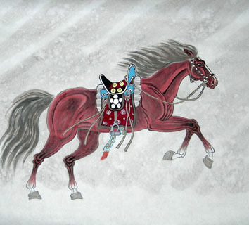 Chinese Horse Painting,50cm x 50cm,4720056-x