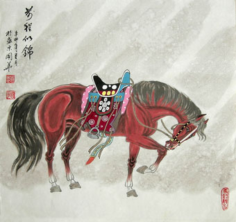 Chinese Horse Painting,50cm x 50cm,4720069-x