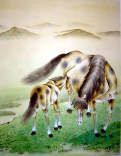 Chinese Horse Painting,60cm x 80cm,4731007-x