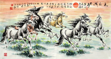 Chinese Horse Painting,50cm x 100cm,4736007-x