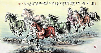 Chinese Horse Painting,68cm x 136cm,4736012-x